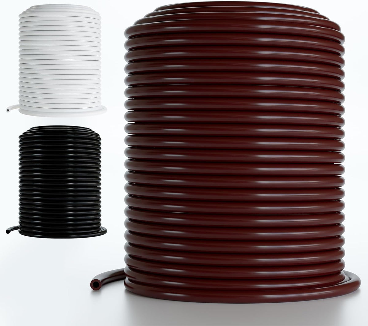 ® 1/4 Drip Irrigation Tubing, 100 Feet, Flexible PVC Plastic Drip Irrigation Hose for Gardening, Misting, Hydroponics and DIY Landscape Garden Projects, Blank Distribution (100ft, White)