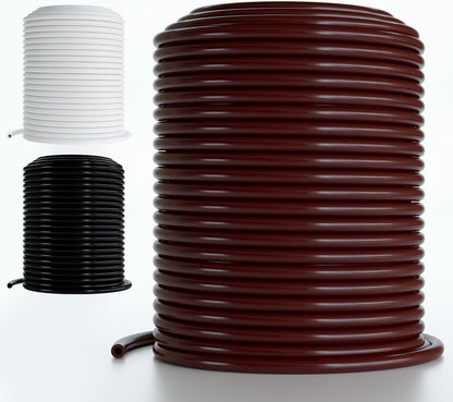 ® 1/4 Drip Irrigation Tubing, 100 Feet, Flexible PVC Plastic Drip Irrigation Hose for Gardening, Misting, Hydroponics and DIY Landscape Garden Projects, Blank Distribution (100ft, White)
