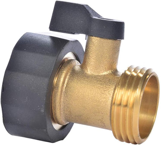 3/4" Brass Garden Hose Shut Off Valve,1-Way Restricted-Flow Water Shut-Off, Fits 3/4 Inch Hose Connector
