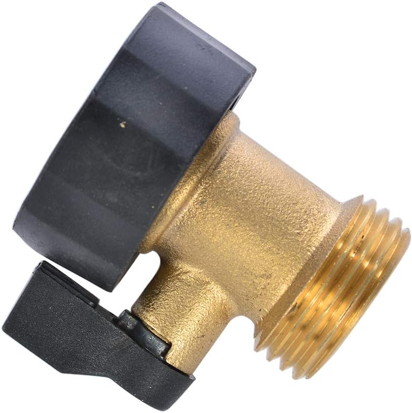 3/4" Brass Garden Hose Shut Off Valve,1-Way Restricted-Flow Water Shut-Off, Fits 3/4 Inch Hose Connector
