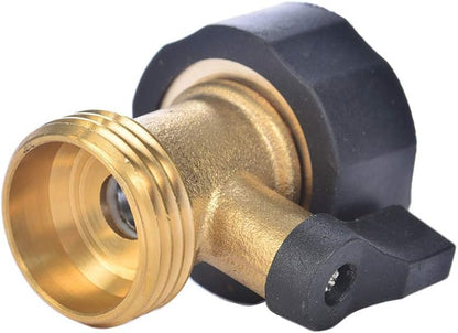 3/4" Brass Garden Hose Shut Off Valve,1-Way Restricted-Flow Water Shut-Off, Fits 3/4 Inch Hose Connector