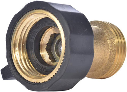 3/4" Brass Garden Hose Shut Off Valve,1-Way Restricted-Flow Water Shut-Off, Fits 3/4 Inch Hose Connector