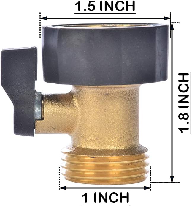 3/4" Brass Garden Hose Shut Off Valve,1-Way Restricted-Flow Water Shut-Off, Fits 3/4 Inch Hose Connector