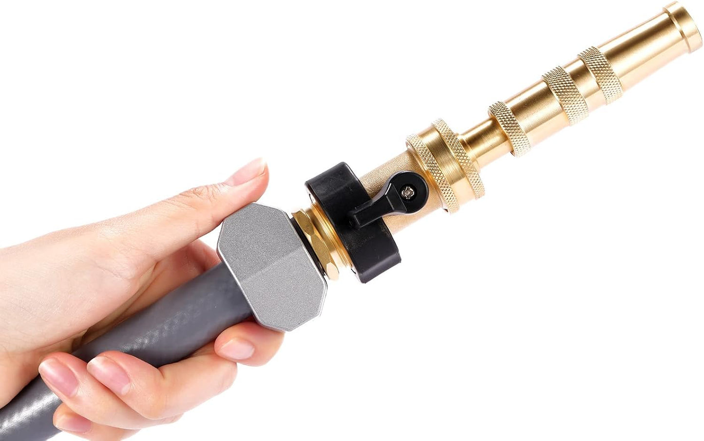 3/4" Brass Garden Hose Shut Off Valve,1-Way Restricted-Flow Water Shut-Off, Fits 3/4 Inch Hose Connector