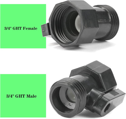 3/4" Brass Garden Hose Shut Off Valve,1-Way Restricted-Flow Water Shut-Off, Fits 3/4 Inch Hose Connector