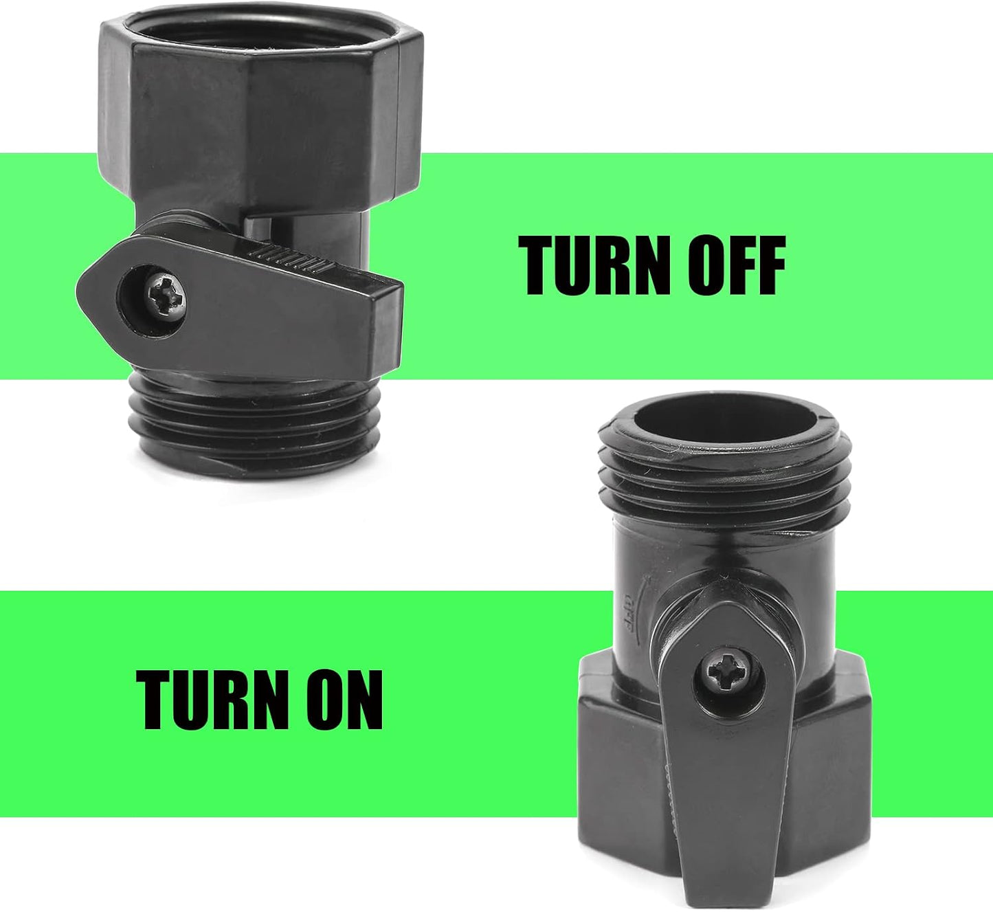 3/4" Brass Garden Hose Shut Off Valve,1-Way Restricted-Flow Water Shut-Off, Fits 3/4 Inch Hose Connector