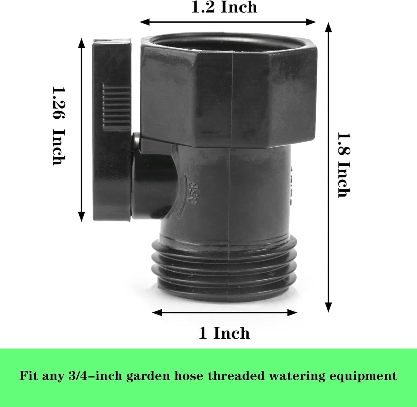3/4" Brass Garden Hose Shut Off Valve,1-Way Restricted-Flow Water Shut-Off, Fits 3/4 Inch Hose Connector