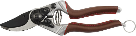 8 ELITE Pruning Shears – 8.3" Swiss-Made Garden Clippers with Leather-Wrapped Handle for Large Right Hand | Hand Pruners for Gardening | Garden Tool Cutter with Bypass Blade, Carbon Steel