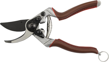 8 ELITE Pruning Shears – 8.3" Swiss-Made Garden Clippers with Leather-Wrapped Handle for Large Right Hand | Hand Pruners for Gardening | Garden Tool Cutter with Bypass Blade, Carbon Steel