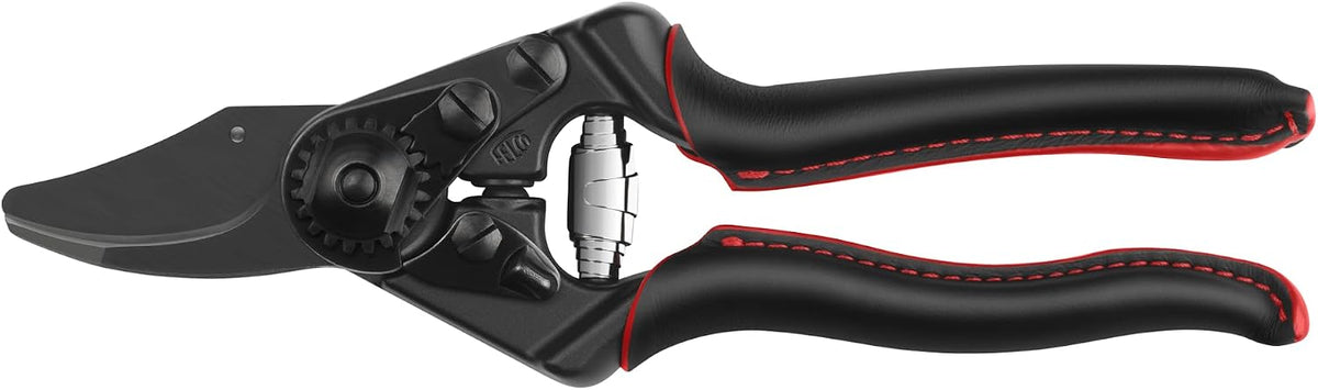 8 ELITE Pruning Shears – 8.3" Swiss-Made Garden Clippers with Leather-Wrapped Handle for Large Right Hand | Hand Pruners for Gardening | Garden Tool Cutter with Bypass Blade, Carbon Steel