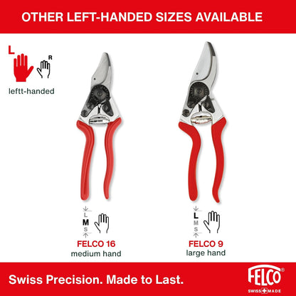 8 ELITE Pruning Shears – 8.3" Swiss-Made Garden Clippers with Leather-Wrapped Handle for Large Right Hand | Hand Pruners for Gardening | Garden Tool Cutter with Bypass Blade, Carbon Steel