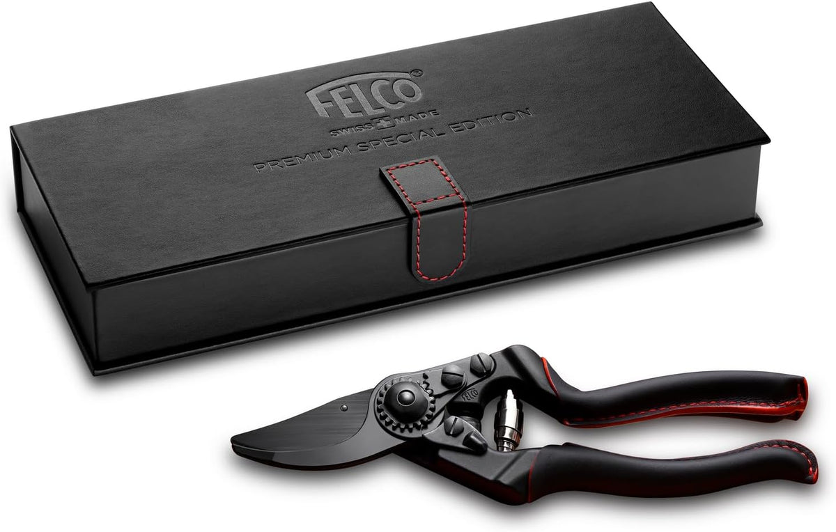 8 ELITE Pruning Shears – 8.3" Swiss-Made Garden Clippers with Leather-Wrapped Handle for Large Right Hand | Hand Pruners for Gardening | Garden Tool Cutter with Bypass Blade, Carbon Steel