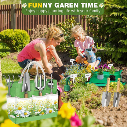 22Pcs Gardening Tools Set for Women Heavy Duty Garden Hand Tool Kit Birthday Gifts for Mom Her Wife Grandma Beginner Gardening Accessories with Tote Bag/Shovel/Repotting Mat/Plant Labels/Gloves-Black