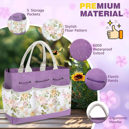 22Pcs Gardening Tools Set for Women Heavy Duty Garden Hand Tool Kit Birthday Gifts for Mom Her Wife Grandma Beginner Gardening Accessories with Tote Bag/Shovel/Repotting Mat/Plant Labels/Gloves-Black