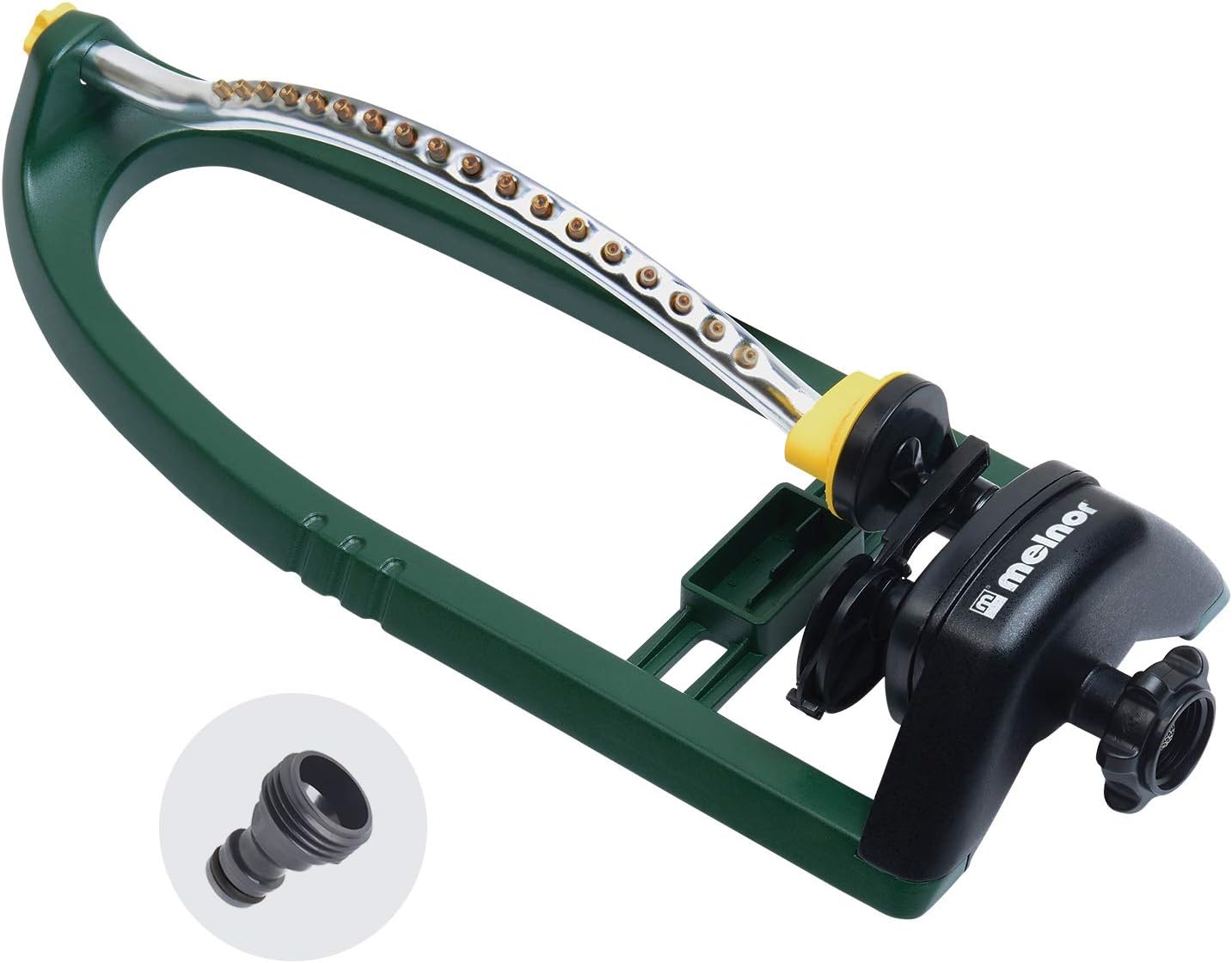 65048-AMZ Oscillating Sprinkler with Brass Nozzles and QuickConnect Product Adapter Set, 3,400 sq. ft, Amazon Bundle
