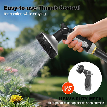 Hose Nozzle 10 Adjustable Patterns Garden Hose Nozzle Premium High Pressure Water Hose Nozzle with Thumb Control Design Hose Sprayer Nozzle for Garden & Lawns Watering, Cleaning, Pets & Car Washing
