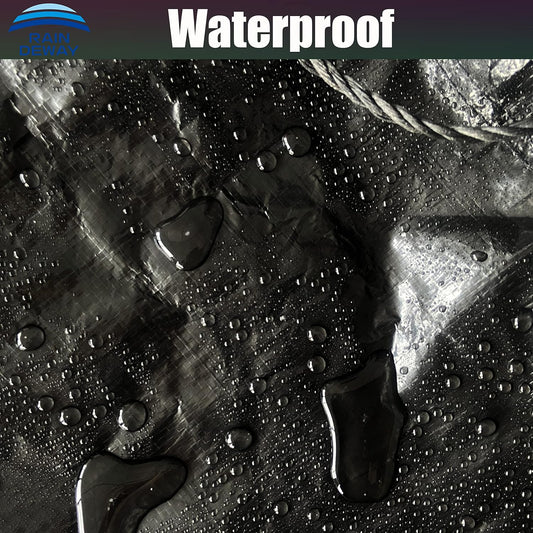 Drawstring Tarps 12x12 Feet (2pack) Black Waterproof Leaf Tarp