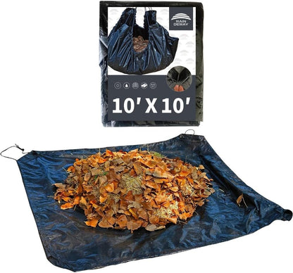 Drawstring Tarps 12x12 Feet (2pack) Black Waterproof Leaf Tarp