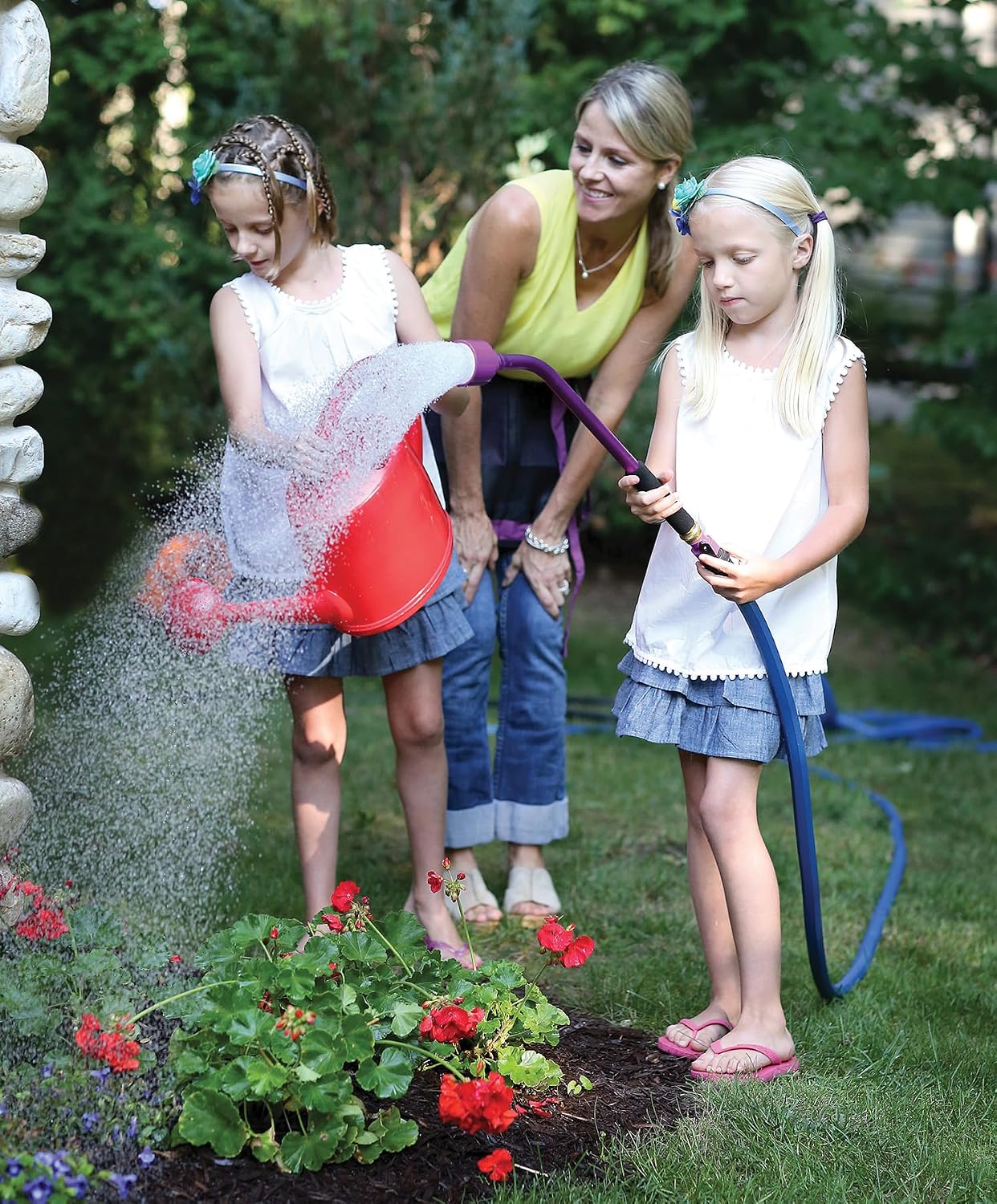 Watering & Tool Set – 30-Inch One Touch Rain Wand + 9‑Pattern Revolution Spray Gun + ColorPoint Compact Shear | Heavy‑Duty Metal, Ergonomic Grips - Green