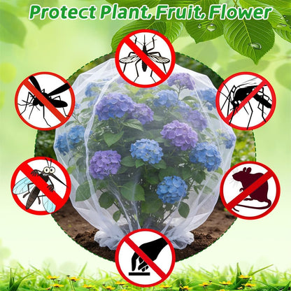 Bird Netting for Garden Protection, 4 Pack Garden Netting Pest Barrier with Drawstring 3.3Ftx2.7Ft Blueberry Bushes Fruit Tree Netting Garden Plant Protection Mesh Covers for Vegetables Bushes Flowers