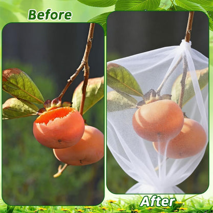 Bird Netting for Garden Protection, 4 Pack Garden Netting Pest Barrier with Drawstring 3.3Ftx2.7Ft Blueberry Bushes Fruit Tree Netting Garden Plant Protection Mesh Covers for Vegetables Bushes Flowers