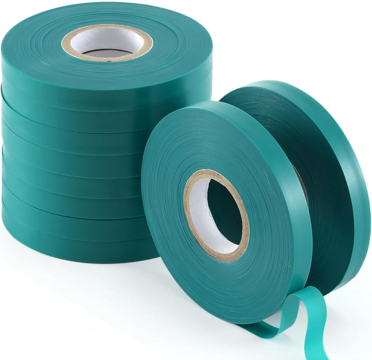 2 Pcs 150 Feet x 1/2" Wide Stretch Tie Tape Green Plant Garden Tie, Garden Vinyl Stake for Branches, Climbing Planters, Flowers