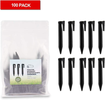 (100 Pcs) 3.3’’ Lawn Stake Kit Insert into Soil to Fix The Marginal Line, Garden Lawn Netting Camping Tent Home Gardening, Plastic Pegs for Installation Boundary Wire and Robot Lawn Mower