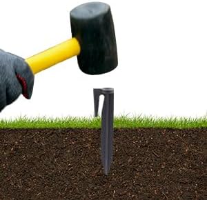 (100 Pcs) 3.3’’ Lawn Stake Kit Insert into Soil to Fix The Marginal Line, Garden Lawn Netting Camping Tent Home Gardening, Plastic Pegs for Installation Boundary Wire and Robot Lawn Mower