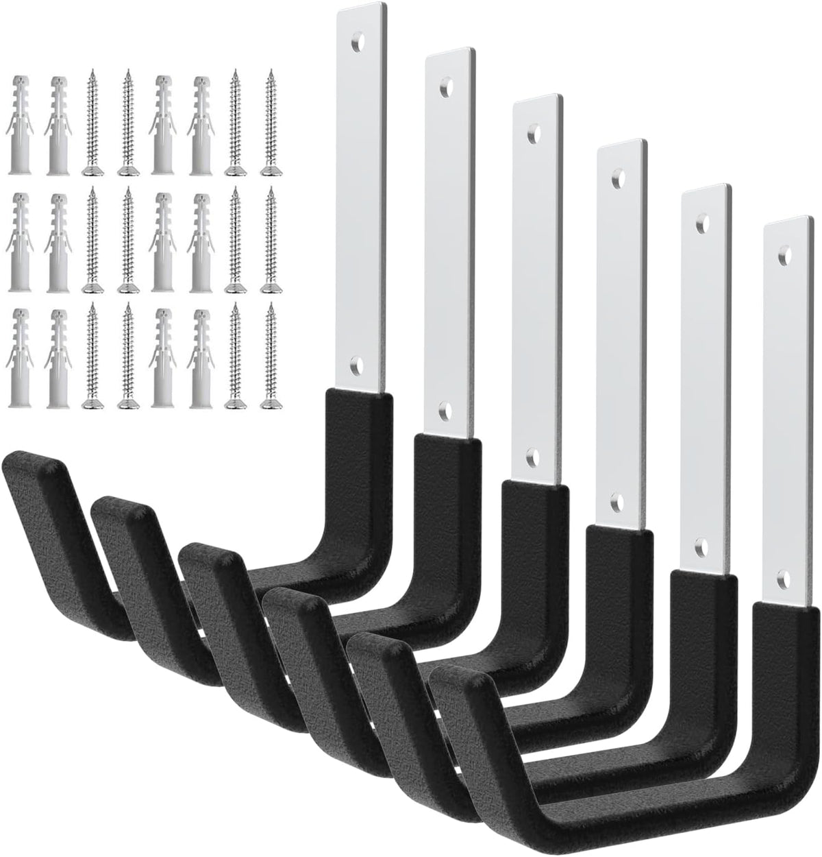 Heavy Duty Wall Mount Hooks, Ladder Hangers for Garage Storage, 6 M