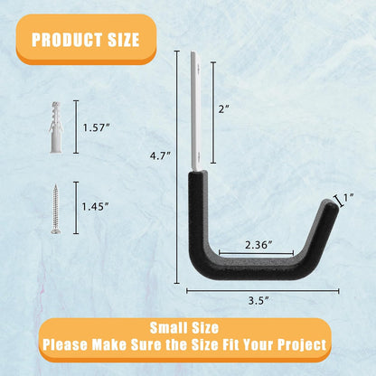 Heavy Duty Wall Mount Hooks, Ladder Hangers for Garage Storage, 6 M