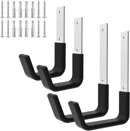 Heavy Duty Wall Mount Hooks, Ladder Hangers for Garage Storage, 6 M