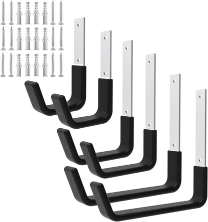 Heavy Duty Wall Mount Hooks, Ladder Hangers for Garage Storage, 6 M