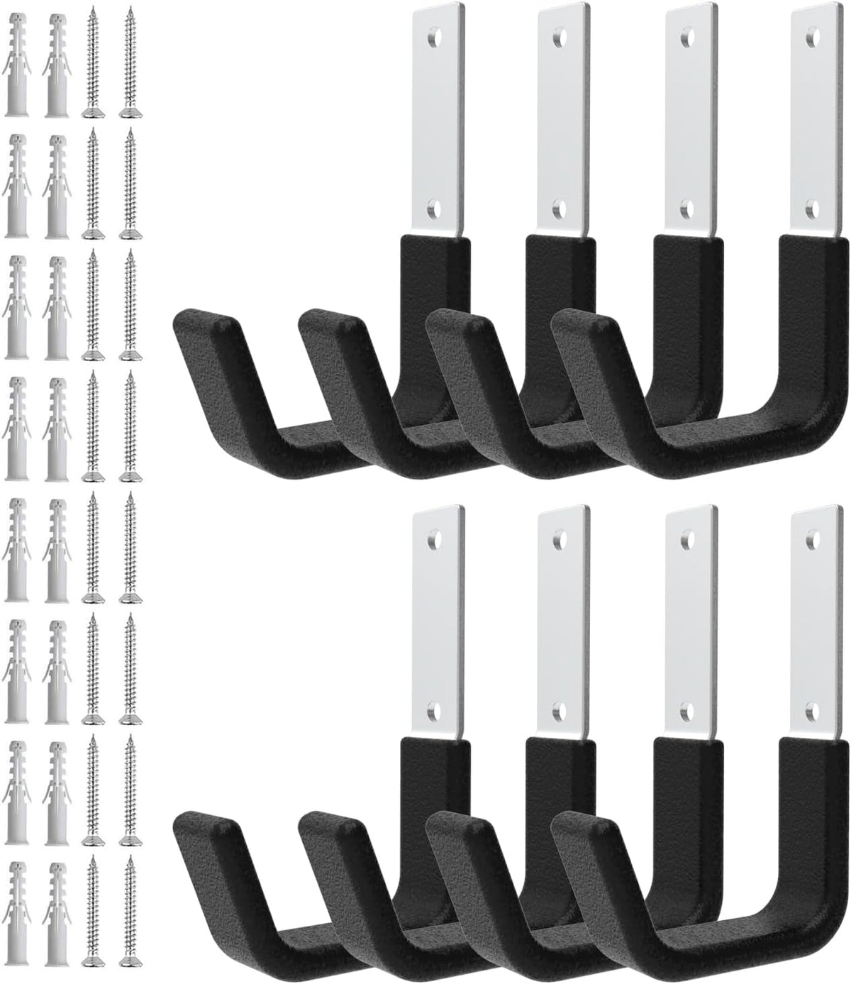 Heavy Duty Wall Mount Hooks, Ladder Hangers for Garage Storage, 6 M