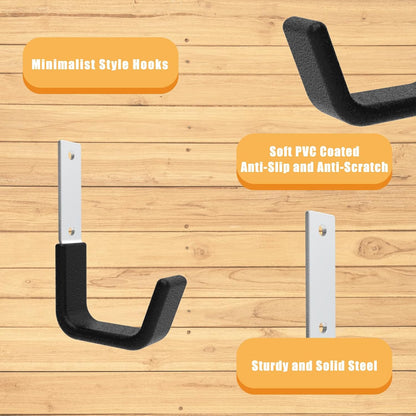 Heavy Duty Wall Mount Hooks, Ladder Hangers for Garage Storage, 6 M