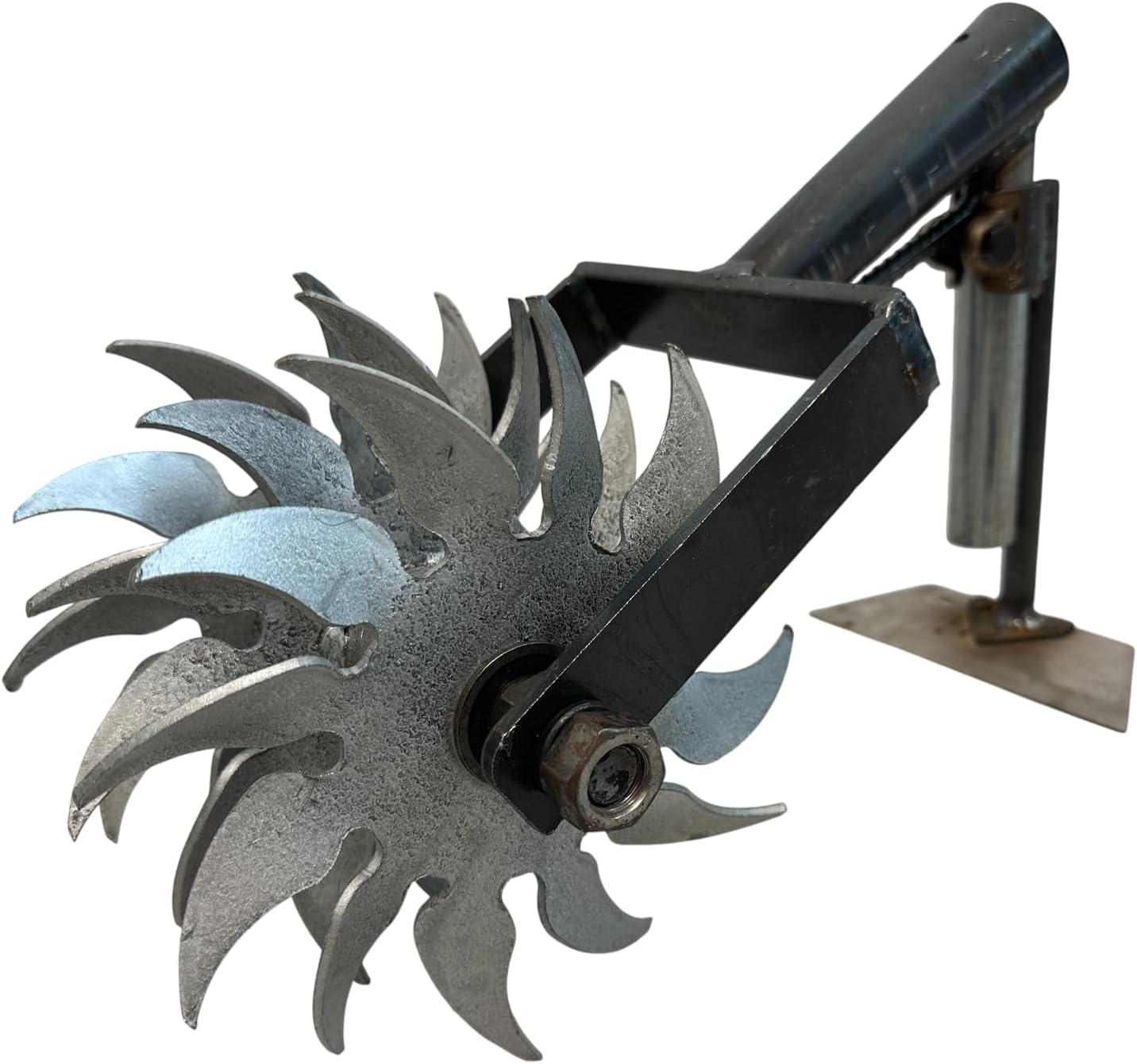 Manual Rotary Soil Tiller and Cultivator, Hand Push Rolling Garden Hoe with Cyclone Blades
