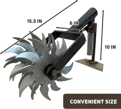 Manual Rotary Soil Tiller and Cultivator, Hand Push Rolling Garden Hoe with Cyclone Blades