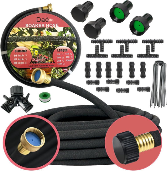 é Rubber Soaker Hose, 1/2 inch, 100ft Garden Hose for Irrigation