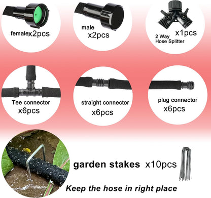é Rubber Soaker Hose, 1/2 inch, 100ft Garden Hose for Irrigation