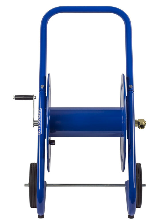 117-3-200-DM Hand Crank Dolly Hose Mount | Water Hose Cart with Wheels | Industrial Water Hose Reel Cart | Mobile Reel for Garden Hose | Fits 3/8'' x 200' Hose | 21” x 19” x 36.25”