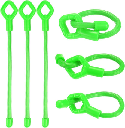 6-Pack Adjustable Plant Ties, 6inch/15.24cm Silicone Flexible Multi-Function Sturdy Garden Twist Tie for Plant Support/Tree/Shrub/Vine, Reusable Support Twine [Green]