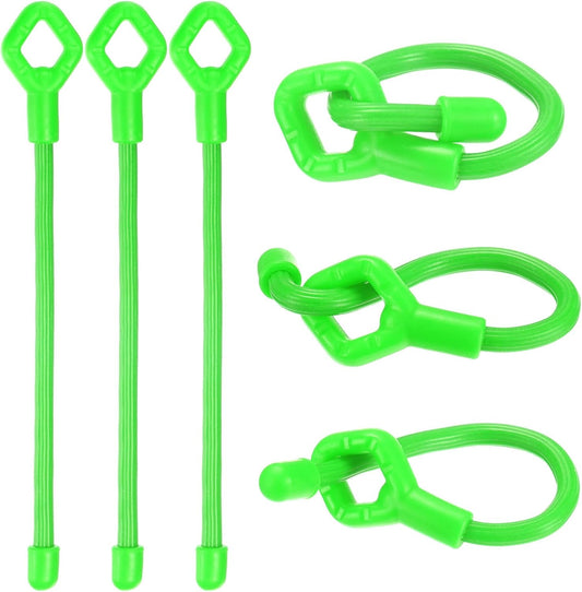 6-Pack Adjustable Plant Ties, 6inch/15.24cm Silicone Flexible Multi-Function Sturdy Garden Twist Tie for Plant Support/Tree/Shrub/Vine, Reusable Support Twine [Green]