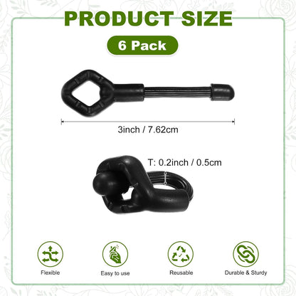 6-Pack Adjustable Plant Ties, 6inch/15.24cm Silicone Flexible Multi-Function Sturdy Garden Twist Tie for Plant Support/Tree/Shrub/Vine, Reusable Support Twine [Green]