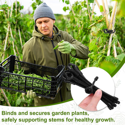 6-Pack Adjustable Plant Ties, 6inch/15.24cm Silicone Flexible Multi-Function Sturdy Garden Twist Tie for Plant Support/Tree/Shrub/Vine, Reusable Support Twine [Green]