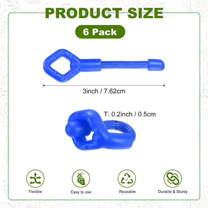 6-Pack Adjustable Plant Ties, 6inch/15.24cm Silicone Flexible Multi-Function Sturdy Garden Twist Tie for Plant Support/Tree/Shrub/Vine, Reusable Support Twine [Green]