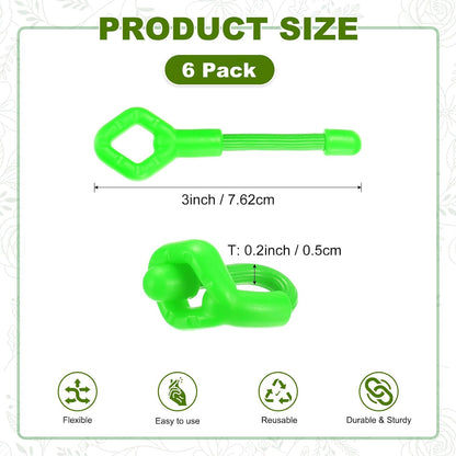 6-Pack Adjustable Plant Ties, 6inch/15.24cm Silicone Flexible Multi-Function Sturdy Garden Twist Tie for Plant Support/Tree/Shrub/Vine, Reusable Support Twine [Green]
