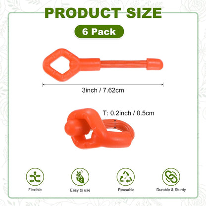 6-Pack Adjustable Plant Ties, 6inch/15.24cm Silicone Flexible Multi-Function Sturdy Garden Twist Tie for Plant Support/Tree/Shrub/Vine, Reusable Support Twine [Green]