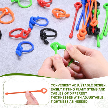 6-Pack Adjustable Plant Ties, 6inch/15.24cm Silicone Flexible Multi-Function Sturdy Garden Twist Tie for Plant Support/Tree/Shrub/Vine, Reusable Support Twine [Green]