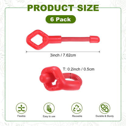 6-Pack Adjustable Plant Ties, 6inch/15.24cm Silicone Flexible Multi-Function Sturdy Garden Twist Tie for Plant Support/Tree/Shrub/Vine, Reusable Support Twine [Green]