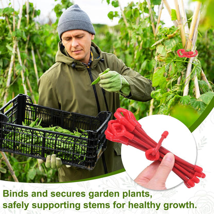6-Pack Adjustable Plant Ties, 6inch/15.24cm Silicone Flexible Multi-Function Sturdy Garden Twist Tie for Plant Support/Tree/Shrub/Vine, Reusable Support Twine [Green]