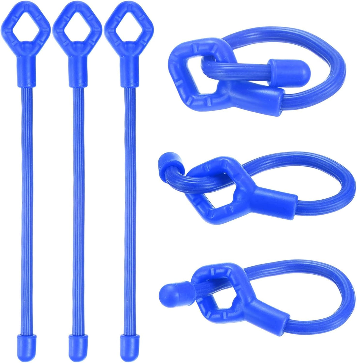 6-Pack Adjustable Plant Ties, 6inch/15.24cm Silicone Flexible Multi-Function Sturdy Garden Twist Tie for Plant Support/Tree/Shrub/Vine, Reusable Support Twine [Green]